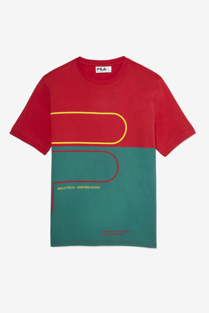 Fila T-Shirt Salza Mens Red - India BHA-403965